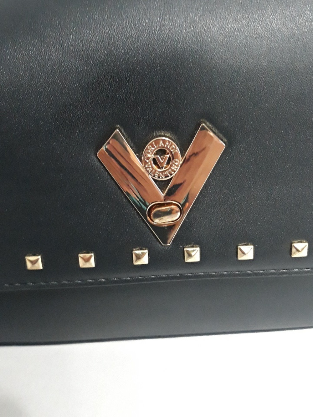 Valentino Orlandi Black Shoulder Bag & Wallet With Gold Stud Accents  *NWT* - Picture 6 of 10